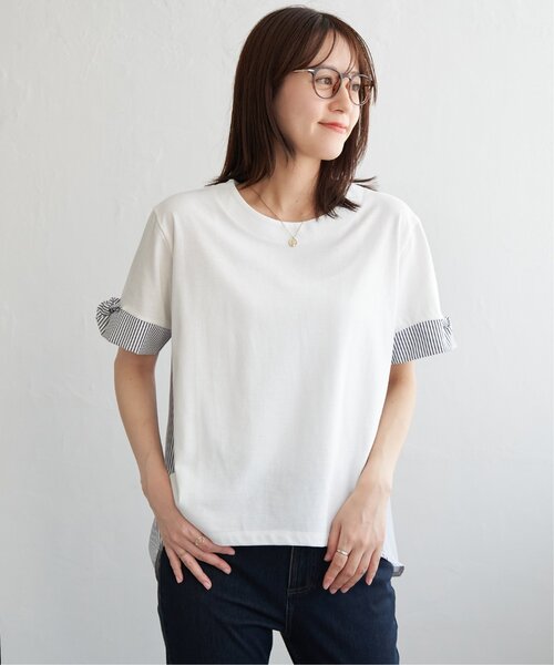 ikka(イッカ)の「袖ツイスト切り替えプルオーバー【親子コーデ】(Tシャツ/カットソー・レディース・ブラウン系その他/オフホワイト/ブルー/ネイビー・S/L/M)」の16枚目の写真