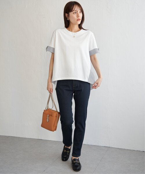 ikka(イッカ)の「袖ツイスト切り替えプルオーバー【親子コーデ】(Tシャツ/カットソー・レディース・ブラウン系その他/オフホワイト/ブルー/ネイビー・S/L/M)」の18枚目の写真