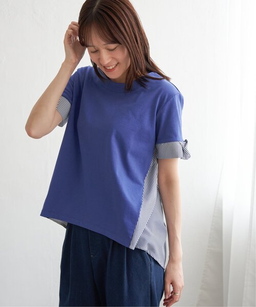 ikka(イッカ)の「袖ツイスト切り替えプルオーバー【親子コーデ】(Tシャツ/カットソー・レディース・ブラウン系その他/オフホワイト/ブルー/ネイビー・S/L/M)」の20枚目の写真