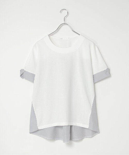 ikka(イッカ)の「袖ツイスト切り替えプルオーバー【親子コーデ】(Tシャツ/カットソー・レディース・ブラウン系その他/オフホワイト/ブルー/ネイビー・S/L/M)」の6枚目の写真