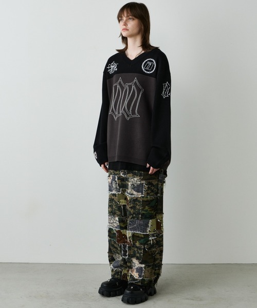 AIVER（アイバー）の「AIVER　フットボールオーバーニット（ニット/セーター・メンズ・ブラック/ダークグレー/グレー・LARGE/MEDIUM/SMALL）」の15枚目の写真