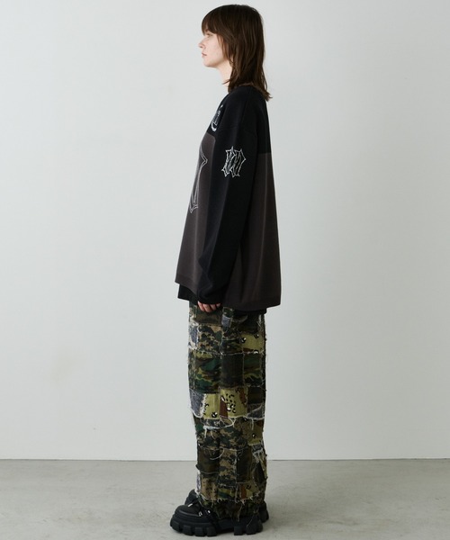 AIVER（アイバー）の「AIVER　フットボールオーバーニット（ニット/セーター・メンズ・ブラック/ダークグレー/グレー・LARGE/MEDIUM/SMALL）」の16枚目の写真