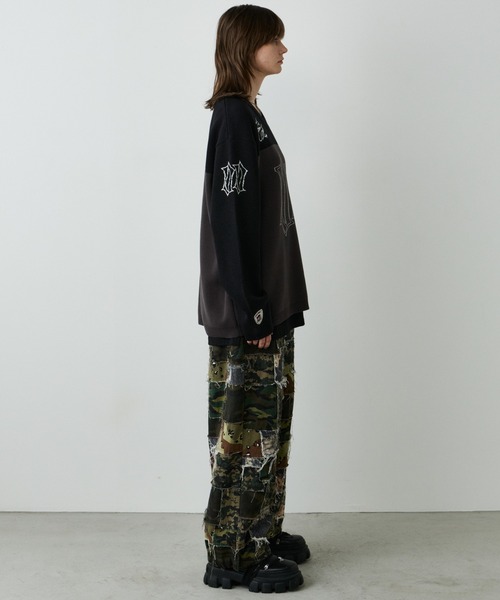 AIVER（アイバー）の「AIVER　フットボールオーバーニット（ニット/セーター・メンズ・ブラック/ダークグレー/グレー・LARGE/MEDIUM/SMALL）」の18枚目の写真