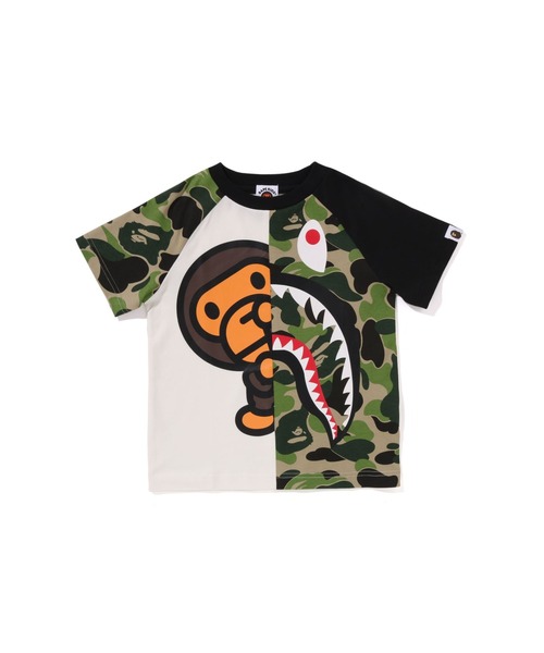 A BATHING APE（アベイシングエイプ）の「ABC CAMO SHARK MILO TEE（Tシャツ/カットソー・キッズ・ピンク/グリーン/ブルー・110/140/130/120/90/100）」の2枚目の写真