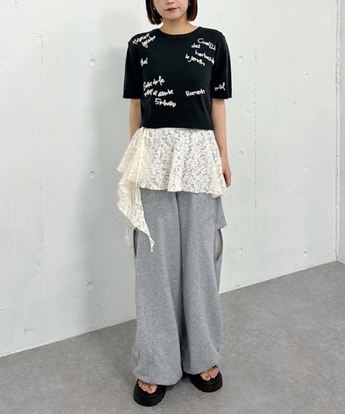 archives(アルシーヴ)の「メニ―ロゴ刺繍ニット(ニット/セーター・レディース・チャコールグレー/ブルー/アイボリー・MEDIUM)」の10枚目の写真