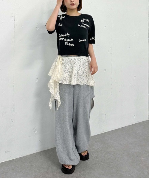 archives(アルシーヴ)の「メニ―ロゴ刺繍ニット(ニット/セーター・レディース・チャコールグレー/ブルー/アイボリー・MEDIUM)」の11枚目の写真