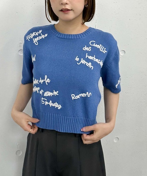 archives(アルシーヴ)の「メニ―ロゴ刺繍ニット(ニット/セーター・レディース・チャコールグレー/ブルー/アイボリー・MEDIUM)」の21枚目の写真
