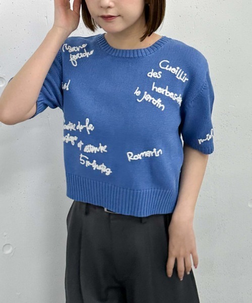 archives(アルシーヴ)の「メニ―ロゴ刺繍ニット(ニット/セーター・レディース・チャコールグレー/ブルー/アイボリー・MEDIUM)」の22枚目の写真