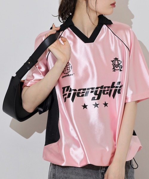 FUNALIVE(ファンアライブ)の「ラグランハーフスリーブサッカーシャツ(その他トップス・メンズ・シルバー系その他/シルバー×ブルー/シルバー・M/L/XL)」の9枚目の写真