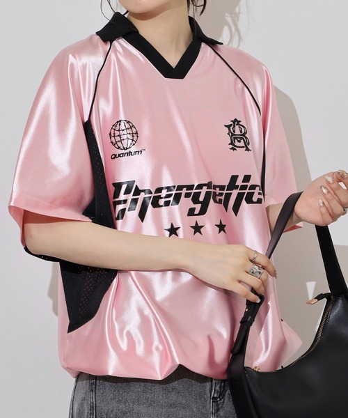 FUNALIVE(ファンアライブ)の「ラグランハーフスリーブサッカーシャツ(その他トップス・メンズ・シルバー系その他/シルバー×ブルー/シルバー・M/L/XL)」の10枚目の写真