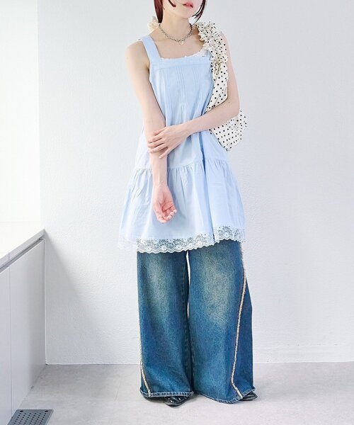 ヴィンテージ　レース　ミニワンピース セール】vintageレースミニワンピース（ワンピース）｜w closet