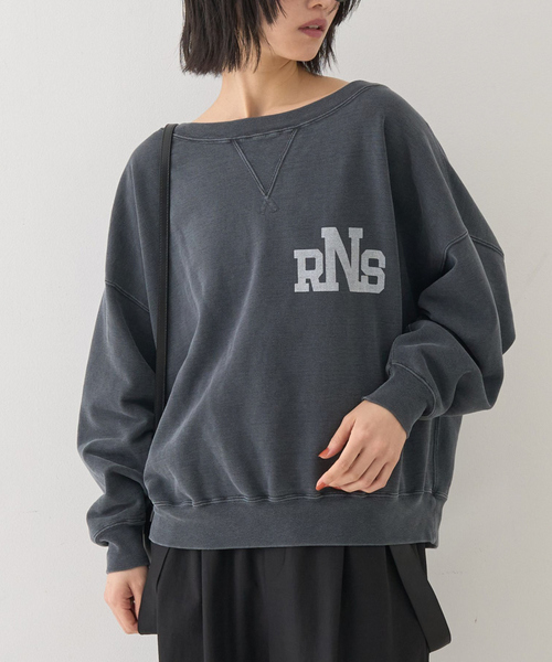 REMI RELIEF（レミレリーフ）の「【REMI RELIEF/レミレリーフ】別注リラクシースウェットRNS（スウェット・レディース・ブラック/オフホワイト/ブラウン・フリー）」の2枚目の写真