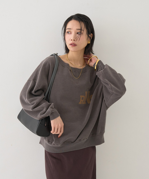 REMI RELIEF（レミレリーフ）の「【REMI RELIEF/レミレリーフ】別注リラクシースウェットRNS（スウェット・レディース・ブラック/オフホワイト/ブラウン・フリー）」の17枚目の写真
