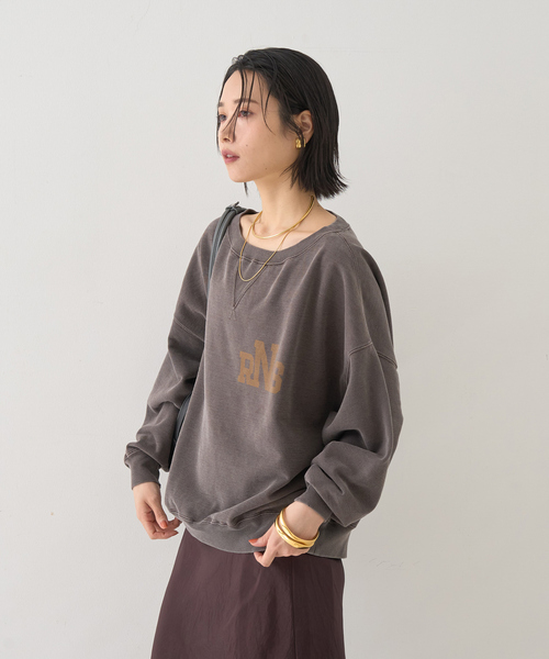 REMI RELIEF（レミレリーフ）の「【REMI RELIEF/レミレリーフ】別注リラクシースウェットRNS（スウェット・レディース・ブラック/オフホワイト/ブラウン・フリー）」の15枚目の写真