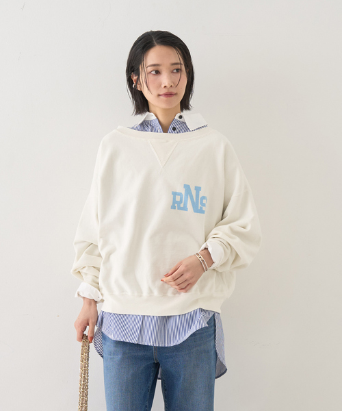 REMI RELIEF（レミレリーフ）の「【REMI RELIEF/レミレリーフ】別注リラクシースウェットRNS（スウェット・レディース・ブラック/オフホワイト/ブラウン・フリー）」の13枚目の写真
