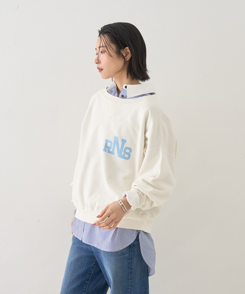 REMI RELIEF（レミレリーフ）の「【REMI RELIEF/レミレリーフ】別注リラクシースウェットRNS（スウェット・レディース・ブラック/オフホワイト/ブラウン・フリー）」の12枚目の写真