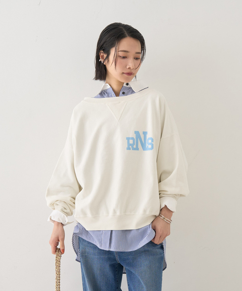 REMI RELIEF（レミレリーフ）の「【REMI RELIEF/レミレリーフ】別注リラクシースウェットRNS（スウェット・レディース・ブラック/オフホワイト/ブラウン・フリー）」の10枚目の写真