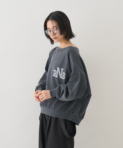 REMI RELIEF（レミレリーフ）の「【REMI RELIEF/レミレリーフ】別注リラクシースウェットRNS（スウェット・レディース・ブラック/オフホワイト/ブラウン・フリー）」の8枚目の写真