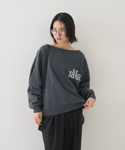 REMI RELIEF（レミレリーフ）の「【REMI RELIEF/レミレリーフ】別注リラクシースウェットRNS（スウェット・レディース・ブラック/オフホワイト/ブラウン・フリー）」の7枚目の写真