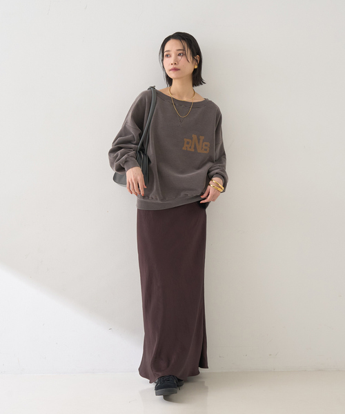 REMI RELIEF（レミレリーフ）の「【REMI RELIEF/レミレリーフ】別注リラクシースウェットRNS（スウェット・レディース・ブラック/オフホワイト/ブラウン・フリー）」の5枚目の写真