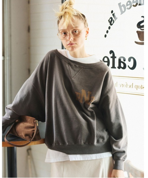 REMI RELIEF（レミレリーフ）の「【REMI RELIEF/レミレリーフ】別注リラクシースウェットRNS（スウェット・レディース・ブラック/オフホワイト/ブラウン・フリー）」の3枚目の写真