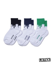 LIXTICK(bNXeBbN)XLARGE×LIXTICK DRIP SOCKS 3PACK(\bNX/C)