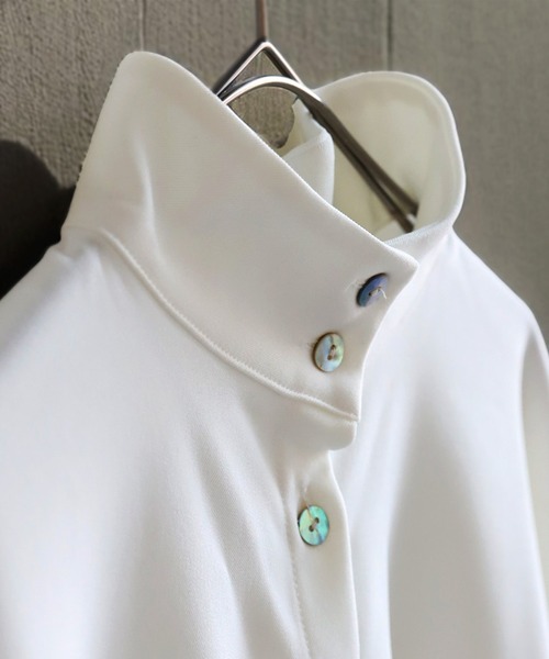 antiqua(アンティカ)の「アシメ スタンドカラーシャツ(シャツ/ブラウス・レディース・グレー/ブラック/ホワイト・ONESIZE)」の19枚目の写真