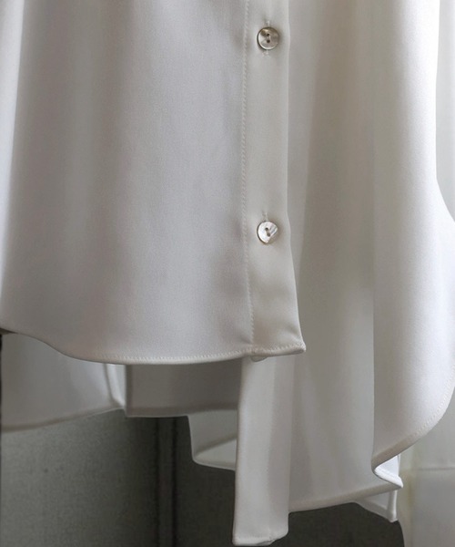 antiqua(アンティカ)の「アシメ スタンドカラーシャツ(シャツ/ブラウス・レディース・グレー/ブラック/ホワイト・ONESIZE)」の20枚目の写真