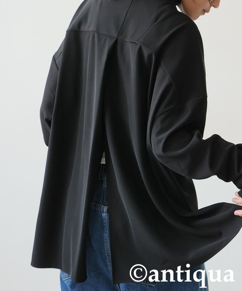 antiqua(アンティカ)の「アシメ スタンドカラーシャツ(シャツ/ブラウス・レディース・グレー/ブラック/ホワイト・ONESIZE)」の5枚目の写真