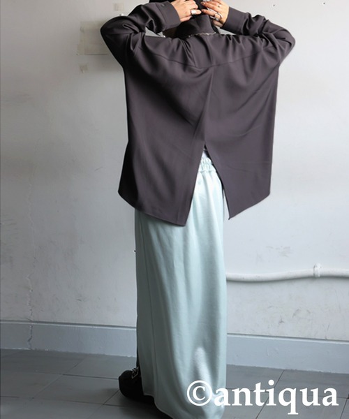 antiqua(アンティカ)の「アシメ スタンドカラーシャツ(シャツ/ブラウス・レディース・グレー/ブラック/ホワイト・ONESIZE)」の14枚目の写真