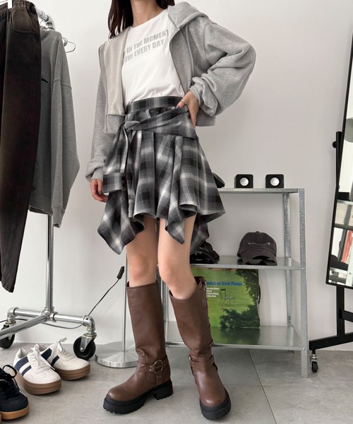 WEGO（ウィゴー）の「WEGO/ハトメベルトロングブーツ（ブーツ・レディース・ブラウン/ブラック・SMALL/LARGE/MEDIUM）」の19枚目の写真