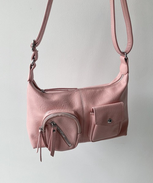 AS KNOW AS plus（アズノゥアズプラス）の「ダブルポケット エコレザーショルダーバッグ【ZOZOTOWN限定アイテム】（ショルダーバッグ・レディース・ブラック/オフホワイト/ブルー/ピンク・FREE）」の6枚目の写真