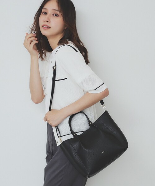 軽量合皮】2WAYミドルサイズトートバッグ（トートバッグ