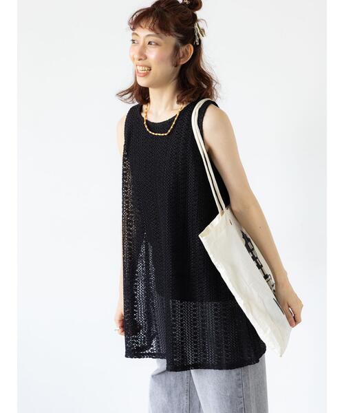 Lugnoncure（ルノンキュール）の「ラッセルレースノースリチュニック（その他トップス・レディース・ブラック/キナリ/オフホワイト・F）」の9枚目の写真