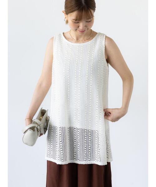 Lugnoncure（ルノンキュール）の「ラッセルレースノースリチュニック（その他トップス・レディース・ブラック/キナリ/オフホワイト・F）」の12枚目の写真