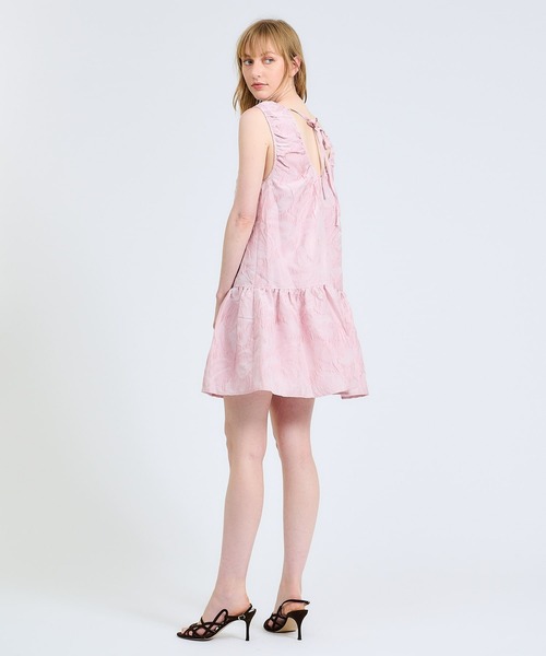 GANNI（ガニー）の「GANNI / リボンノースリーブミニドレス（ワンピース・レディース・ライトピンク・34）」の5枚目の写真
