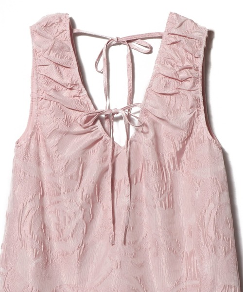 GANNI（ガニー）の「GANNI / リボンノースリーブミニドレス（ワンピース・レディース・ライトピンク・34）」の8枚目の写真