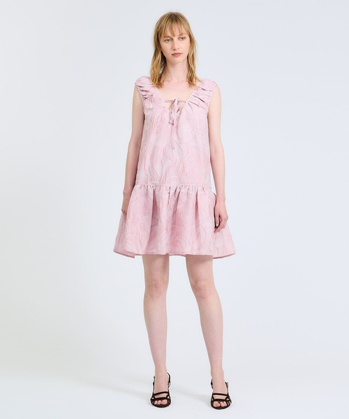 GANNI（ガニー）の「GANNI / リボンノースリーブミニドレス（ワンピース・レディース・ライトピンク・34）」の3枚目の写真