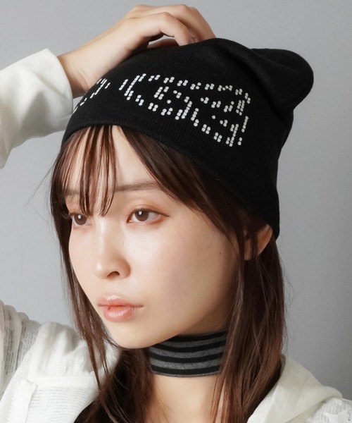 SPINNS（スピンズ）の「シンプルビーニー/ニット帽/羽根/ウイング/ウィッシュコア（ニットキャップ/ビーニー・レディース・ブラック/アイボリー・ONESIZE）」の15枚目の写真