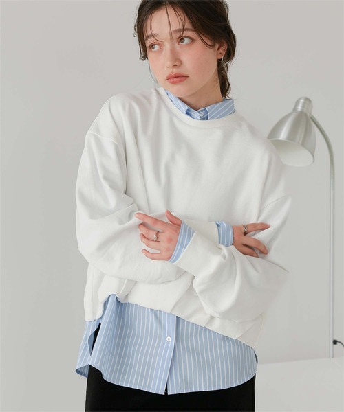 titivate（ティティベイト）の「ボリュームスリーブバルーンスウェットトップス（スウェット・レディース・チャコール/ネイビー/グレー/オフホワイト・M/L）」の5枚目の写真