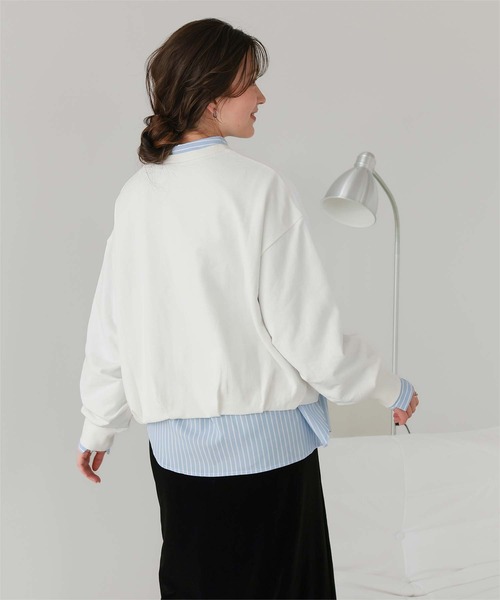 titivate（ティティベイト）の「ボリュームスリーブバルーンスウェットトップス（スウェット・レディース・チャコール/ネイビー/グレー/オフホワイト・M/L）」の6枚目の写真