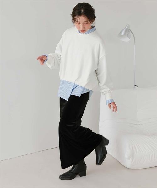 titivate（ティティベイト）の「ボリュームスリーブバルーンスウェットトップス（スウェット・レディース・チャコール/ネイビー/グレー/オフホワイト・M/L）」の7枚目の写真