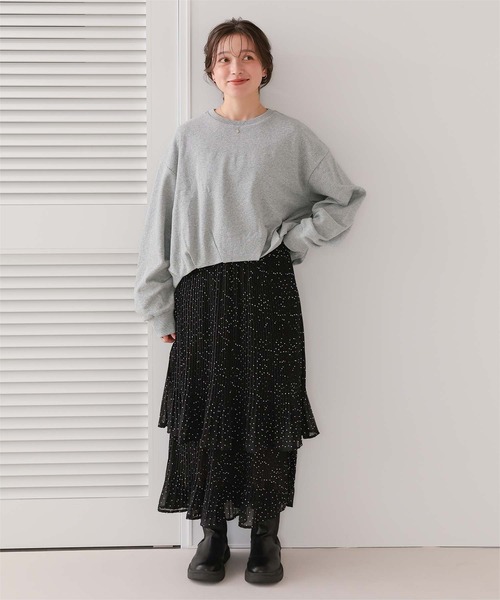 titivate（ティティベイト）の「ボリュームスリーブバルーンスウェットトップス（スウェット・レディース・チャコール/ネイビー/グレー/オフホワイト・M/L）」の13枚目の写真