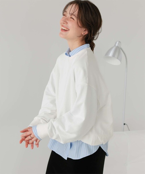 titivate（ティティベイト）の「ボリュームスリーブバルーンスウェットトップス（スウェット・レディース・チャコール/ネイビー/グレー/オフホワイト・M/L）」の9枚目の写真