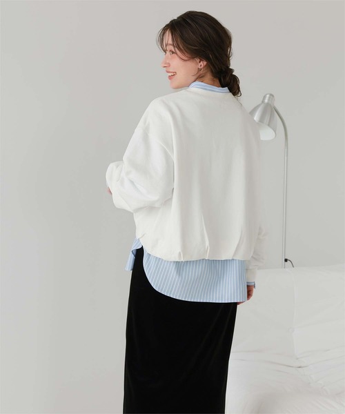 titivate（ティティベイト）の「ボリュームスリーブバルーンスウェットトップス（スウェット・レディース・チャコール/ネイビー/グレー/オフホワイト・M/L）」の10枚目の写真