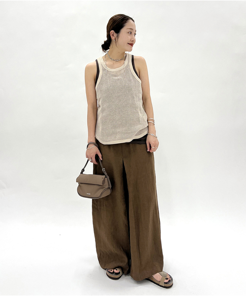 JOURNAL STANDARD(ジャーナルスタンダード)の「《追加》メッシュノースリーブ(タンクトップ・レディース・ベージュ/ブラック系その他・FREE)」の4枚目の写真