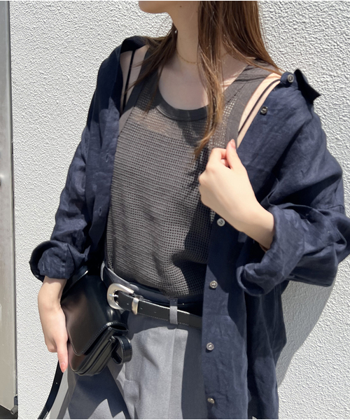 JOURNAL STANDARD(ジャーナルスタンダード)の「《追加》メッシュノースリーブ(タンクトップ・レディース・ベージュ/ブラック系その他・FREE)」の7枚目の写真