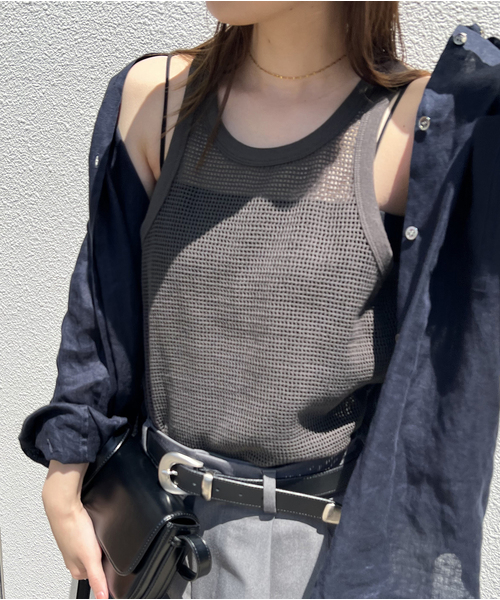 JOURNAL STANDARD(ジャーナルスタンダード)の「《追加》メッシュノースリーブ(タンクトップ・レディース・ベージュ/ブラック系その他・FREE)」の8枚目の写真