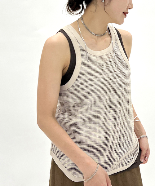 JOURNAL STANDARD(ジャーナルスタンダード)の「《追加》メッシュノースリーブ(タンクトップ・レディース・ベージュ/ブラック系その他・FREE)」の13枚目の写真