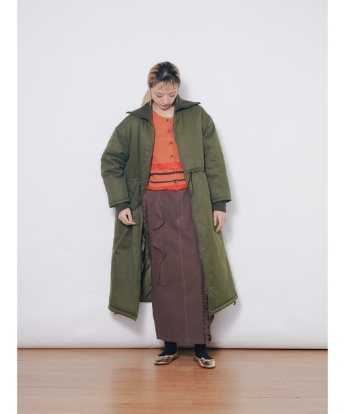 DOLLUPOOPS(ドールアップウップス)の「2WAYリブカラーモッズコート(モッズコート・レディース・カーキ/ブラック・38)」の3枚目の写真